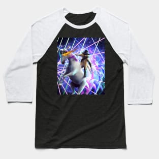 Cat Riding Unicorn, Rave Trippy Laser Lasers, Funny Baseball T-Shirt